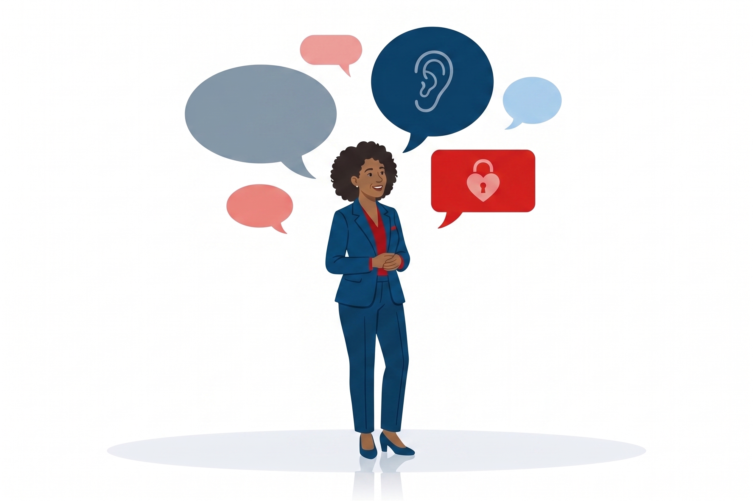 Vertrouwenspersoon in gesprek met een medewerker